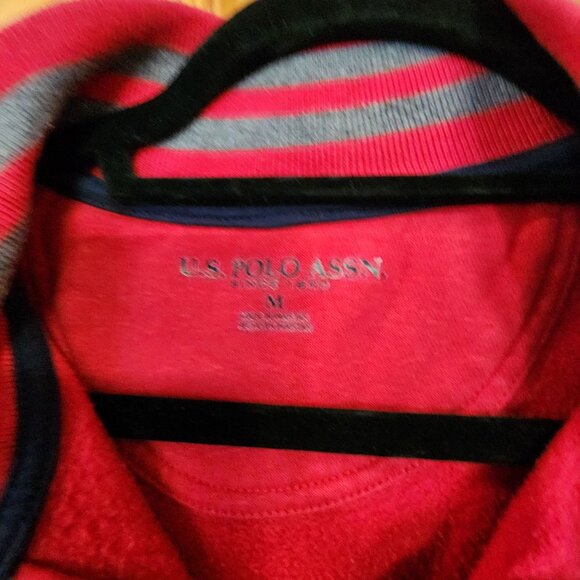 U.S. Polo Assn. Red Quarter-Zip Pullover Sweatshirt M - Picture 3 of 3